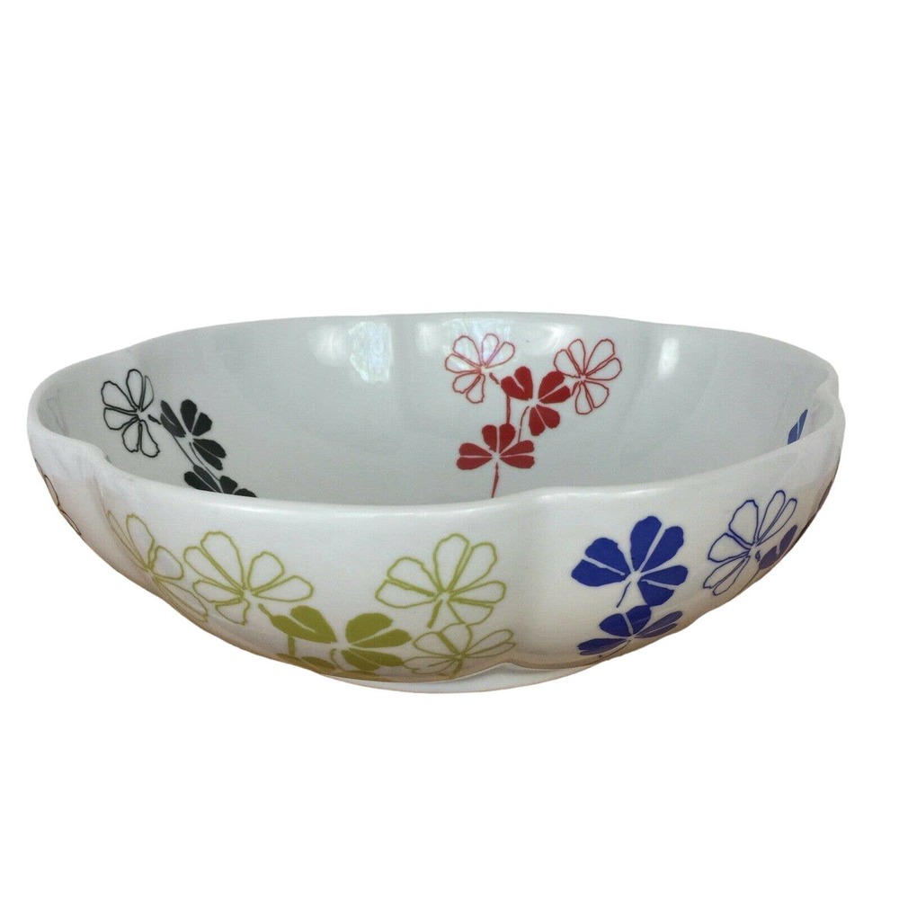 Temptations by Tara Serving Bowl Clover Flower Tulip Shape Ovenware Large 10.5"